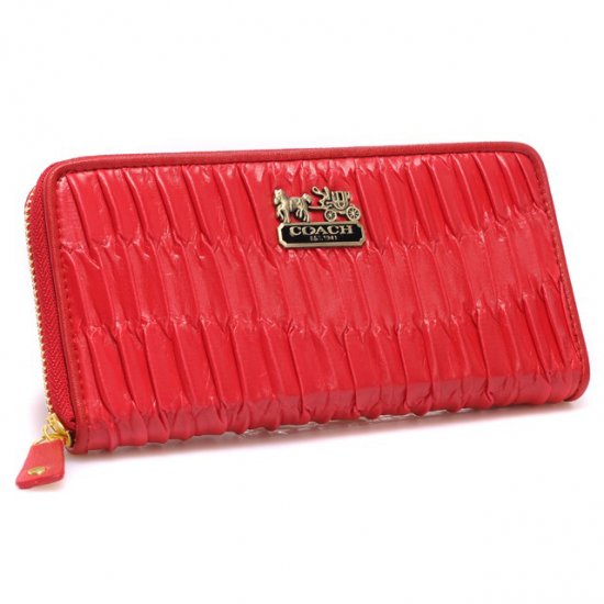Coach Accordion Zip In Gathered Twist Large Red Wallets CCG Coach Accordion Zip In Gathered Twist Large Red Wallets CCG